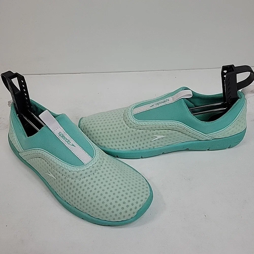 Speedo Water Shoes Womens 7/8 Aqua Slip On Beach Pool Lightweight Mint